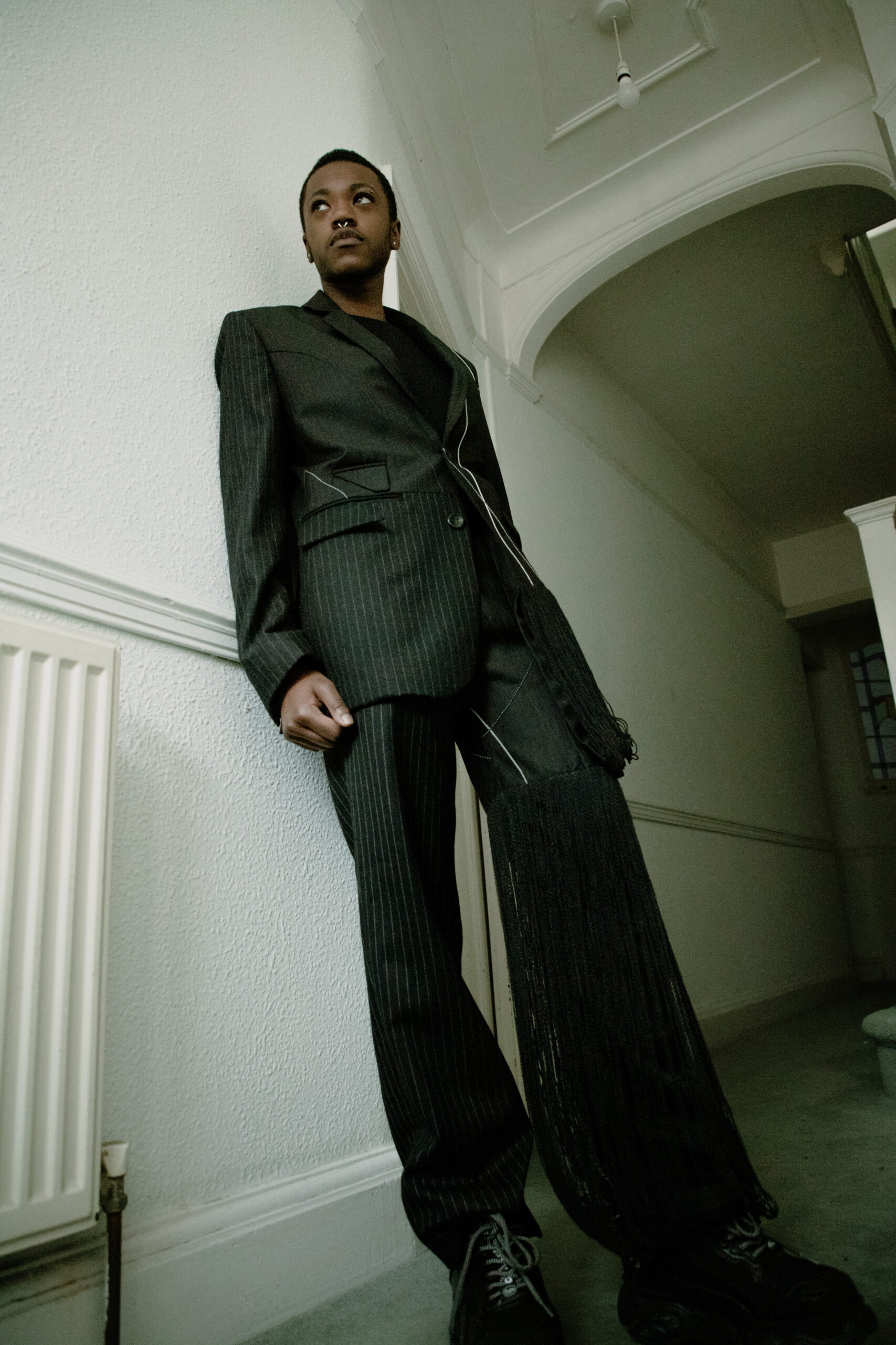 black asymmetrical suit tailoring unisex